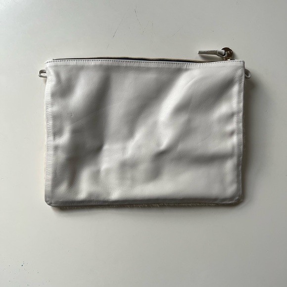 Clare V. Pony hair grey white leopard cheetah print spotted foldover clutch - Picture 2 of 6